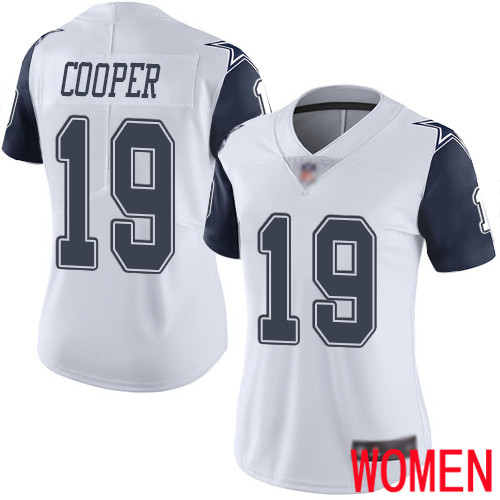 Women Dallas Cowboys Limited White Amari Cooper #19 Rush Vapor Untouchable NFL Jersey